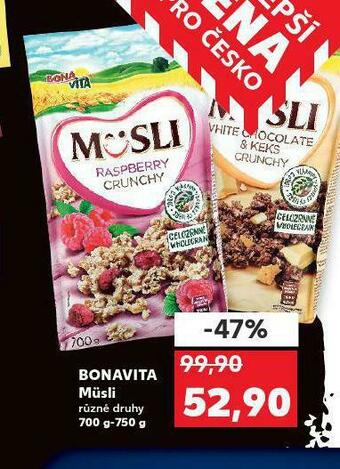 Kaufland Bonavita müsli nabídka