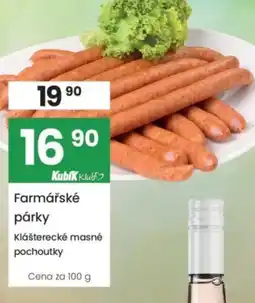 Kubík potraviny Farmářské párky nabídka
