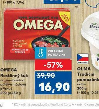 Kaufland Omega rostlinný tuk nabídka
