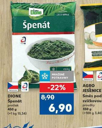 Kaufland Dione špenát nabídka