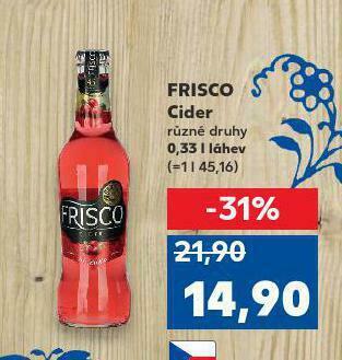 Kaufland Frisco cider nabídka