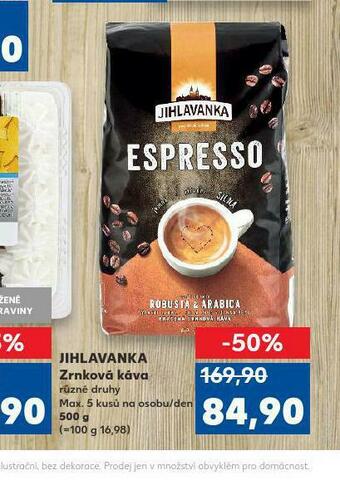 Kaufland Jihlavanka zrnková káva nabídka