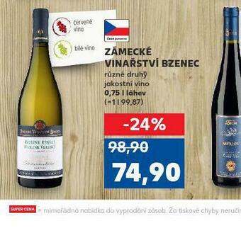Kaufland Zámecké vinařství bzenec nabídka