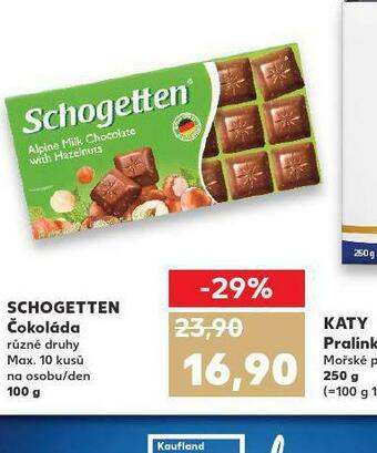 Kaufland Schogetten čokoláda nabídka