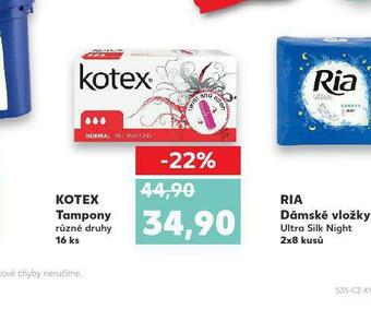 Kaufland Kotex tampony nabídka