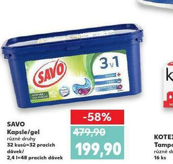 Kaufland Savo kapsle / gel nabídka