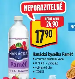 Albert Hanácká kyselka Paměť nabídka