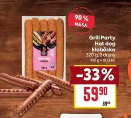 Billa Grill Party Hot dog klobáska nabídka