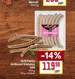 Billa Grill Party Grilovací klobásy bílé nabídka