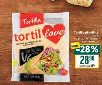 Billa Tortilla pšeničná nabídka