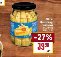 Billa BILLA Kukuřičky v nálevu 370/190 g nabídka