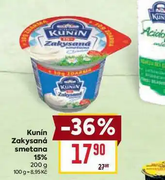 Billa Kunín Zakysaná smetana 15% nabídka