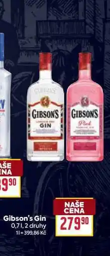 Billa Gibson's Gin nabídka