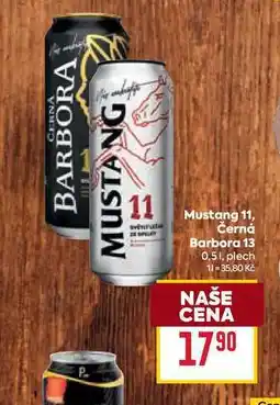 Billa Mustang 11, Černá Barbora 13 0,51, plech nabídka