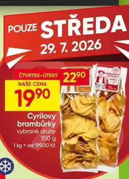 Hruška Cyrilovy brambůrky vybrané druhy nabídka