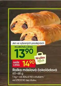 Hruška Rolka máslová čokoládová nabídka