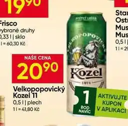 Hruška Velkopopovický Kozel 11 0,5l plech nabídka