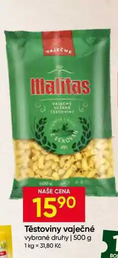 Hruška Malitas Těstoviny vaječné vybrané druhy nabídka