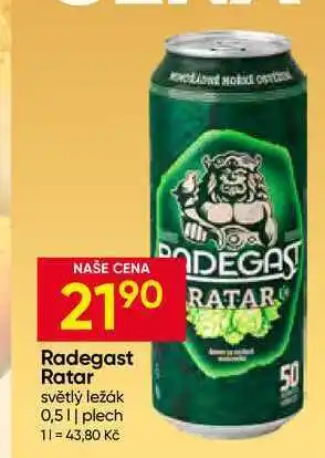 Hruška Radegast Ratar světlý ležák 0,5l plech nabídka