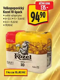 Albert Velkopopovický Kozel 10 6pack nabídka