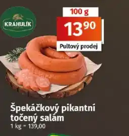 COOP TIP KRAHULIK Špekáčkový pikantní točený salám nabídka