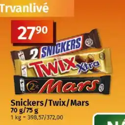 COOP TIP Snickers/Twix/Mars nabídka