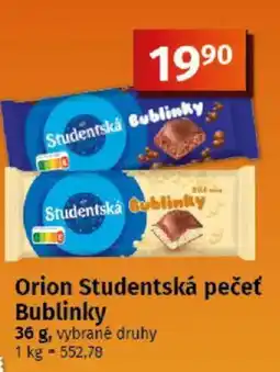 COOP TIP Orion Studentská pečeť Bublinky nabídka