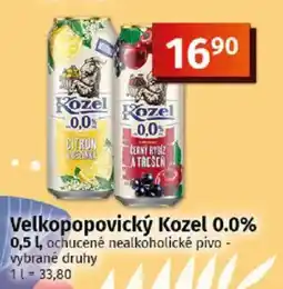 COOP TIP Velkopopovický Kozel 0.0% nabídka