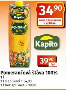 COOP TIP Kapito Pomerančová šťáva 100% nabídka