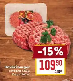 Billa Hovězí burger nabídka