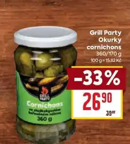 Billa Grill Party Okurky cornichons nabídka