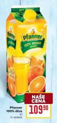 Billa Pfanner 100% džus nabídka