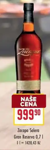 Billa Zacapa Solera Gran Reserva 0,7 l nabídka