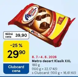 Tesco METRO DEZERT KLASIK XXL nabídka