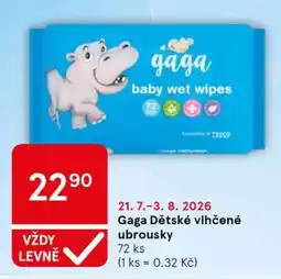 Tesco Gaga Dětské vlhčené ubrousky nabídka