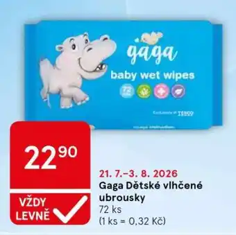 Tesco Gaga Dětské vlhčené ubrousky nabídka