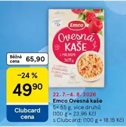 Tesco Emco ovesná kaše nabídka
