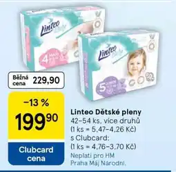 Tesco Linteo Dětské pleny nabídka