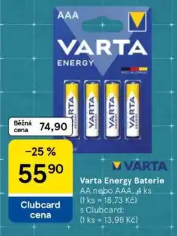 Tesco Varta Energy Baterie nabídka