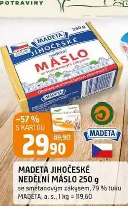 Trefa MADETA JIHOČESKÉ NEDĚLNÍ MÁSLO 250 g se smetanovým zákysem, 79 % tuku nabídka