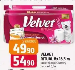 Trefa VELVET RITUAL 8x 18,3 m toaletní papír 3vrstvý nabídka