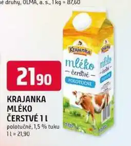 Trefa KRAJANKA MLÉKO ČERSTVÉ 1l polotučné, 1,5 % tuku nabídka