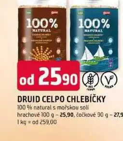 Trefa DRUID CELPO CHLEBÍČKY 100% natural s mořskou soli hrachové nabídka