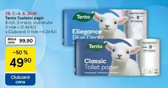 Tesco Tento Toaletní papír, 8 rolí, 3 vrstvy, více druhů nabídka