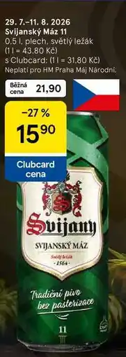Tesco Svijanský Máz 11, 0.5 l, plech, světlý ležák nabídka