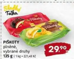 Trefa Sladká tečka PIŠKOTY plněné, vybrané druhy nabídka