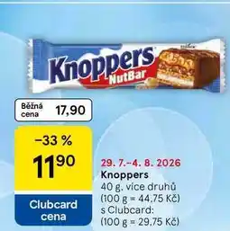 Tesco Knoppers, 40 g, více druhů nabídka