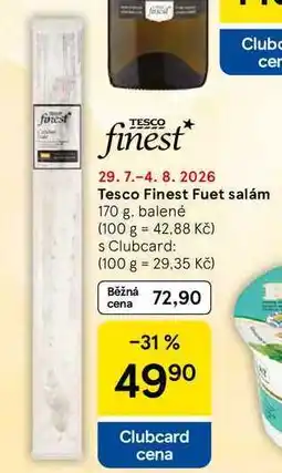 Tesco Tesco Finest Fuet salám, 170 g, balené nabídka