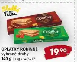 Trefa Sladká Tečka OPLATKY RODINNÉ vybrané druhy nabídka