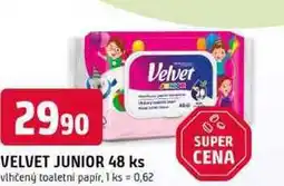 Trefa VELVET JUNIOR 48 ks vlhčený toaletní papír nabídka